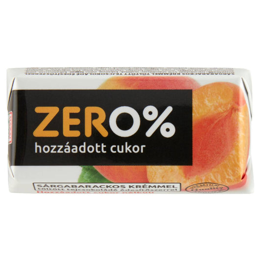 Szerencsi Zero sárgabarack ízű krémmel töltött tejcsokokádé édesítőszerrel 21g