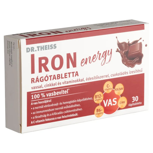 Dr Theiss Iron Energy rágótabletta csokoládé ízben 30db