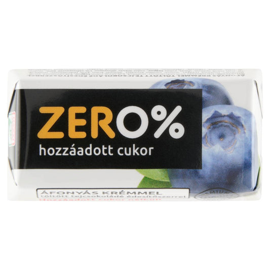 Szerencsi Zero áfonya ízű krémmel töltött tejcsokokádé édesítőszerrel 21g