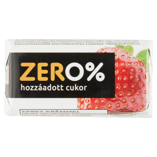Szerencsi Zero eper ízű krémmel töltött tejcsokokádé édesítőszerrel 21g