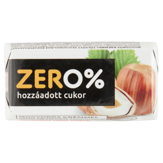 Szerencsi Zero mogyoró ízű krémmel töltött tejcsokokádé édesítőszerrel 21g