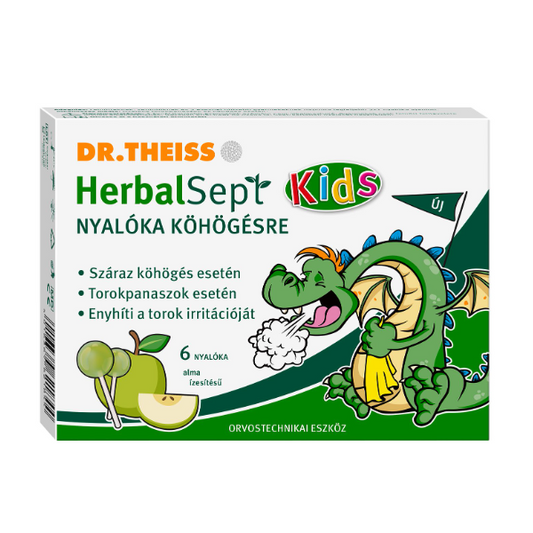 Dr.Theiss HerbalSept Kids nyalóka köhögésre alma ízesítésű 6 darab