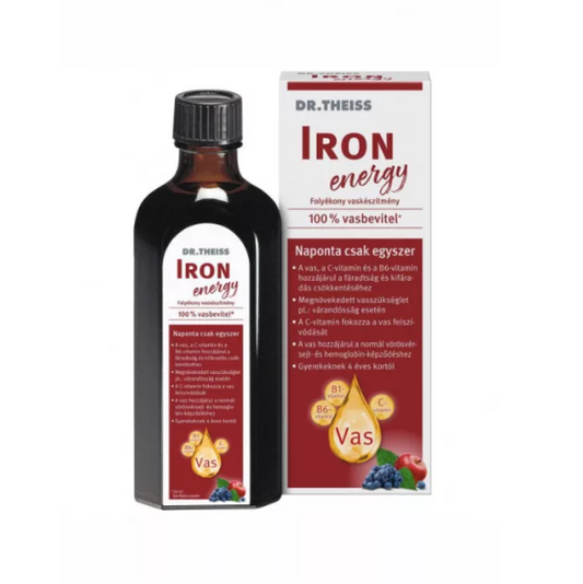Dr Theiss Iron Energy folyékony étrenkiegészítő vassal és vitaminokkal 250ml